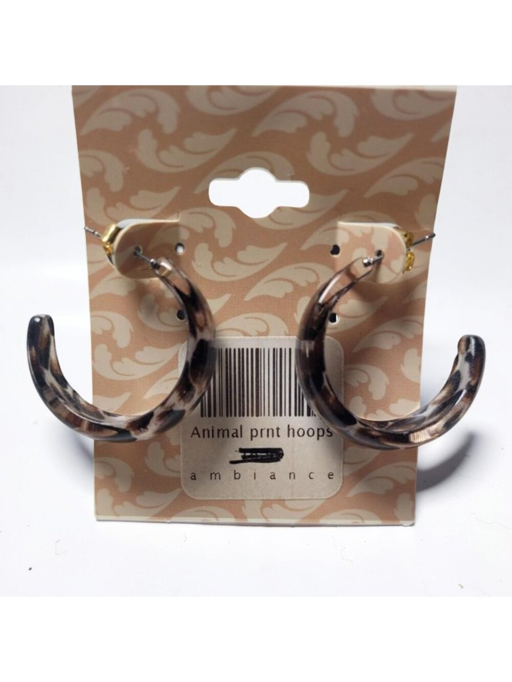 New Ambiance Animal Print Push Back Acrylic Hoop Earrings